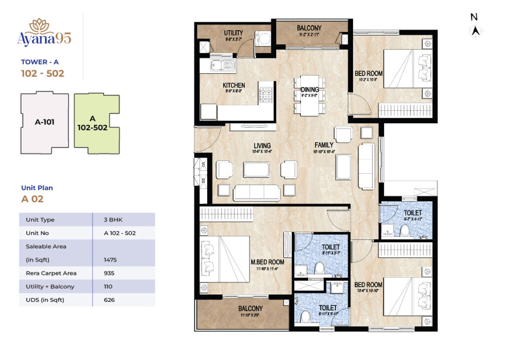 Tower - A (102 - 502)