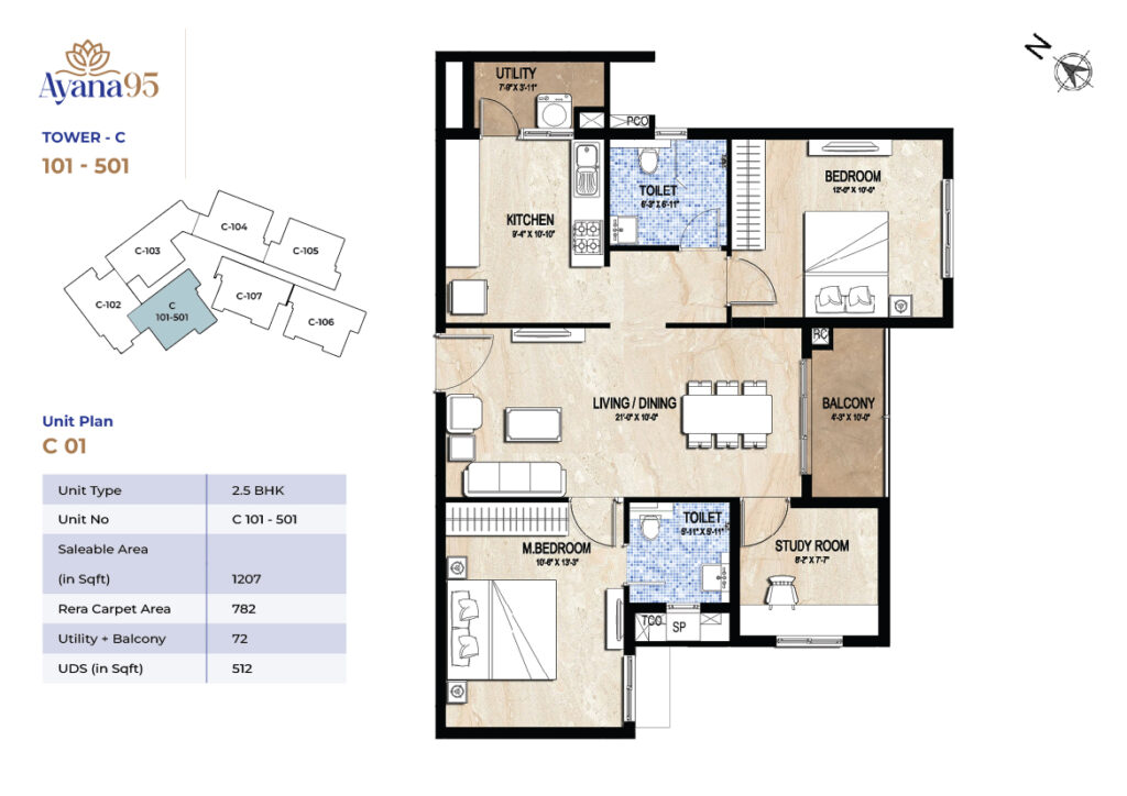 TOWER - C (101 - 501)