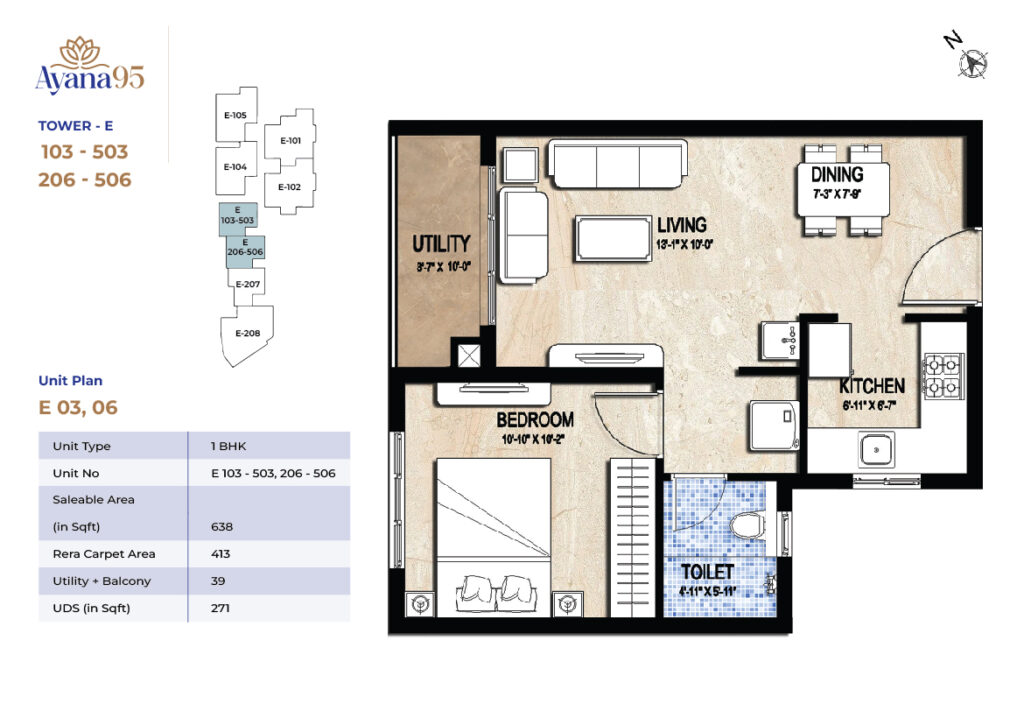 TOWER - E (103 - 503 , 206 - 506)