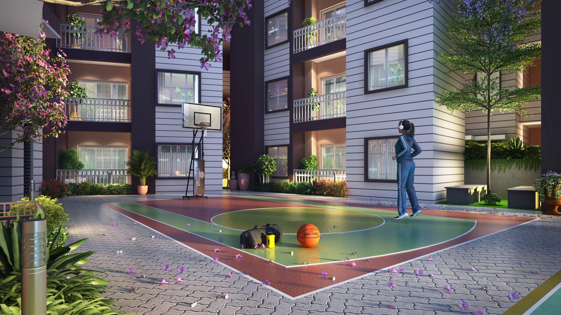 Mini basket ball court